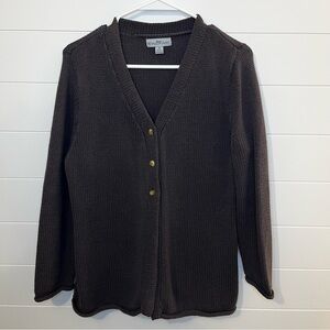 WindRiver Women's Gray Cardigan Sweater Buttons Front Back Medium